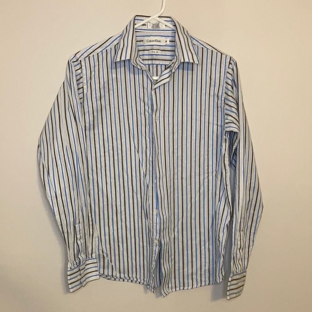 Calvin Klein Boys Long Sleeve Button Down Shirt Size 18